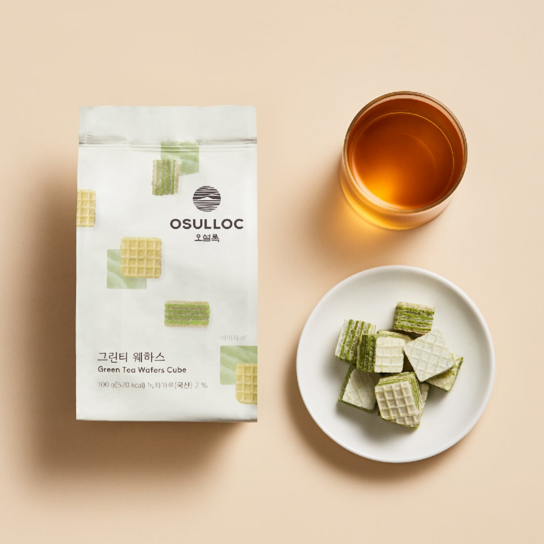 OSULLOC Green Tea Wafers 100g