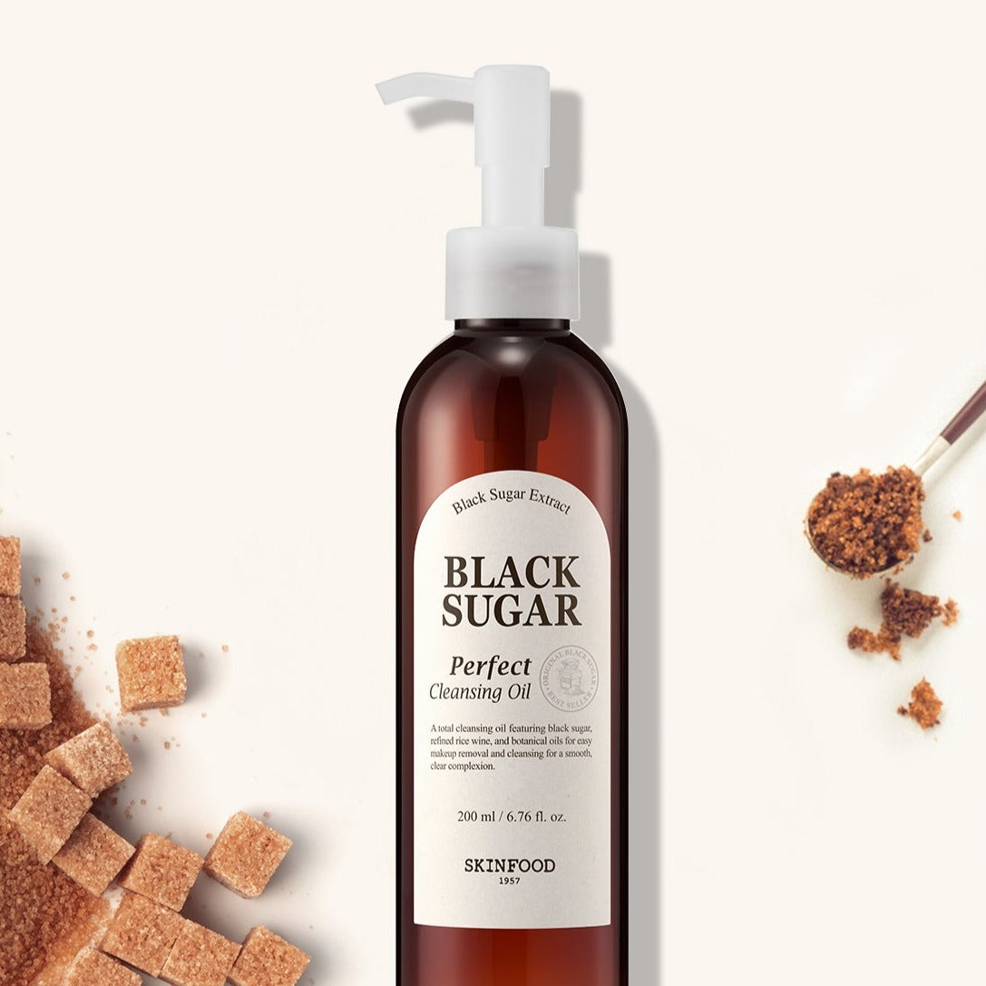 SKINFOOD Black Sugar Perfect Cleansing Oil 200ml disponible sur Ma petite Coree, ton Eshop 100% K-beauty en direct de Seoul