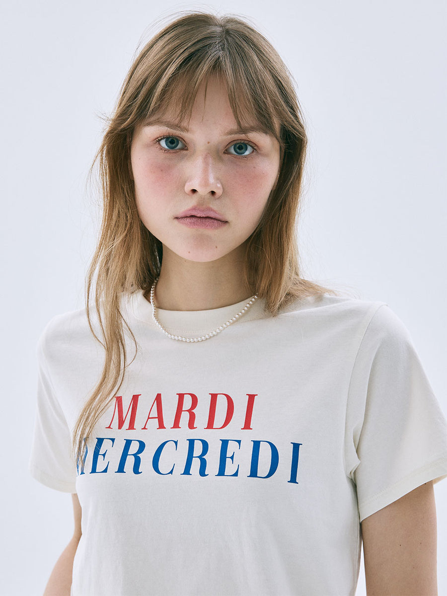 SLIM TSHIRT LA TYPO FRANCAISE_CREAM