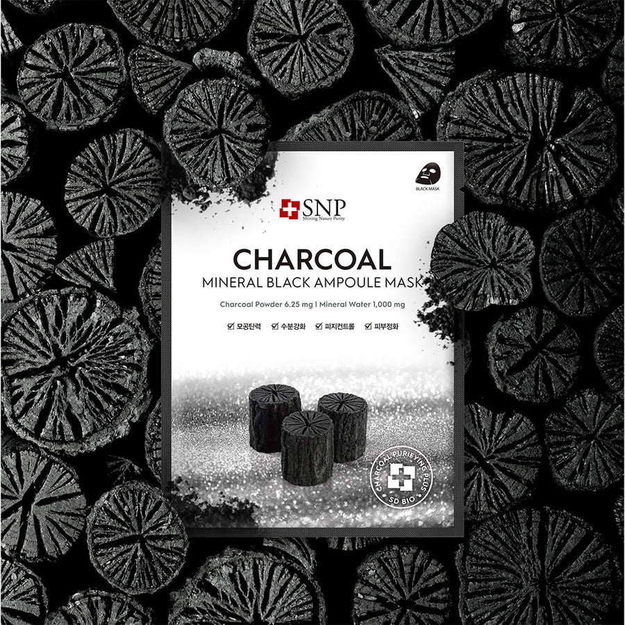 SNP BEAUTY Charcoal Mineral Black Ampoule Mask 25ml*10ea