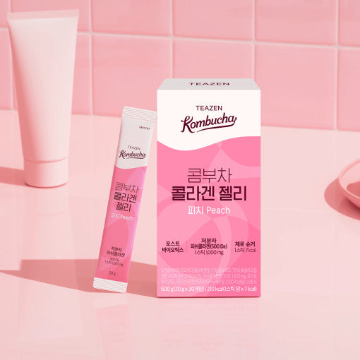 TEAZEN Kombucha Collagen Peach Jelly disponible sur Ma petite Coree, ton Eshop 100% K-beauty en direct de Seoul
