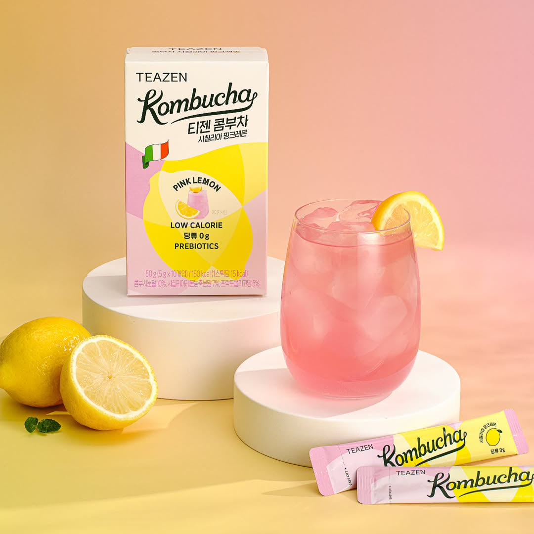 TEAZEN Kombucha Sicillian Pink Lemon 10 Sticks