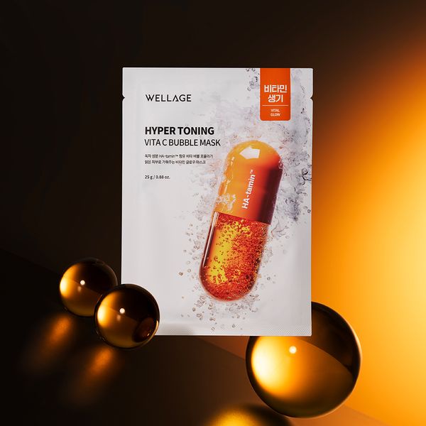 WELLAGE Hyper Toning Vita C Bubble Mask 25gx5 sheets