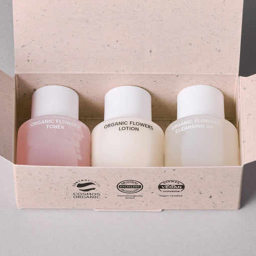 WHAMISA Organic Flowers Mini trial Kit disponible sur Ma petite Coree, ton Eshop 100% K-beauty en direct de Seoul