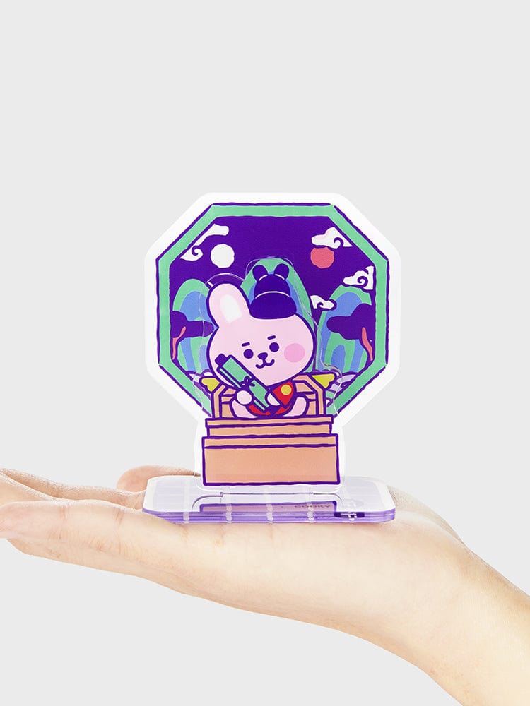 BT21 COOKY BABY ACRYLIC STAND K-EDITION ver.2, support acrylique COOKY de LINE FRIENDS, main tenant l’objet, papeterie