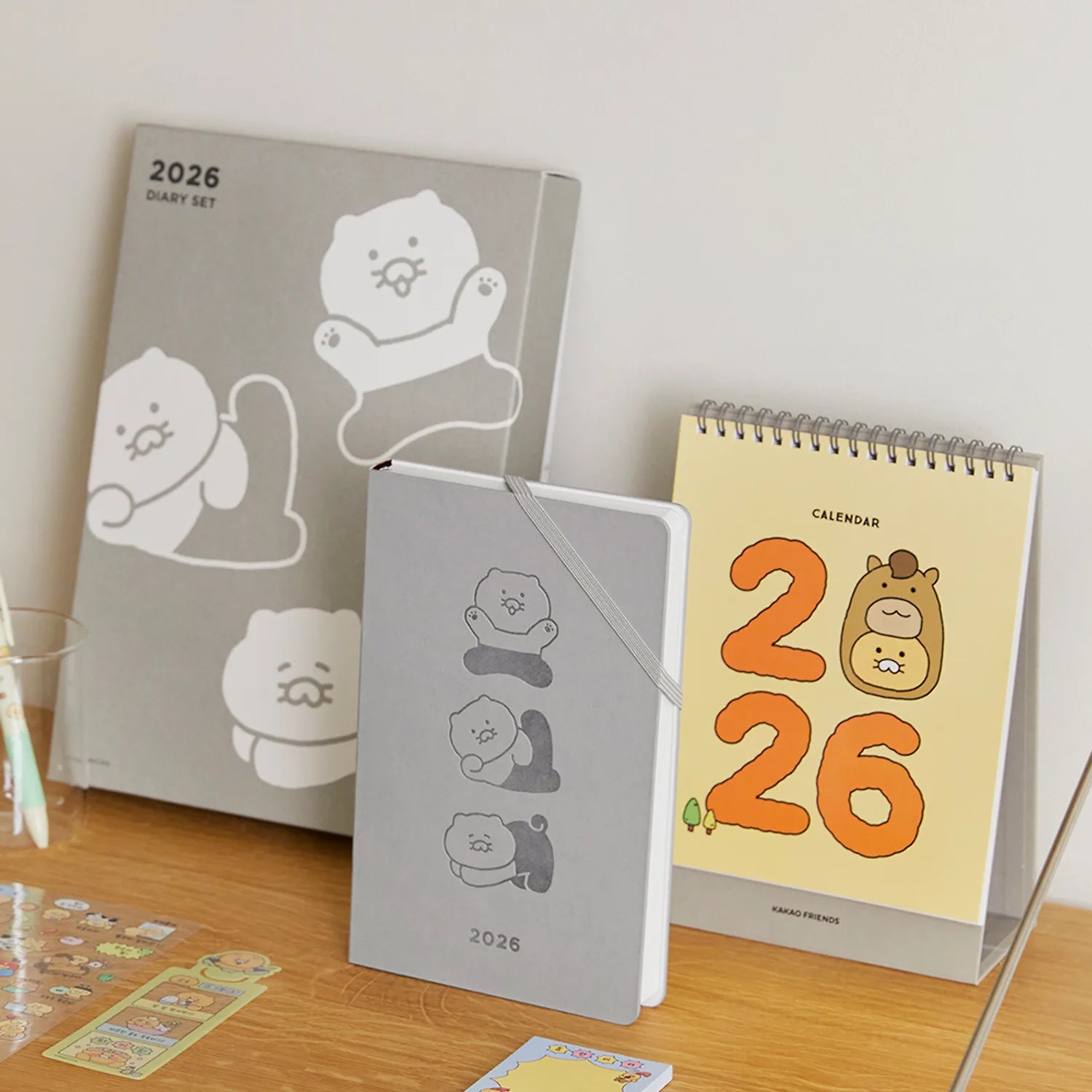 KAKAO FRIENDS Diary Set Grey Chunshik 2026