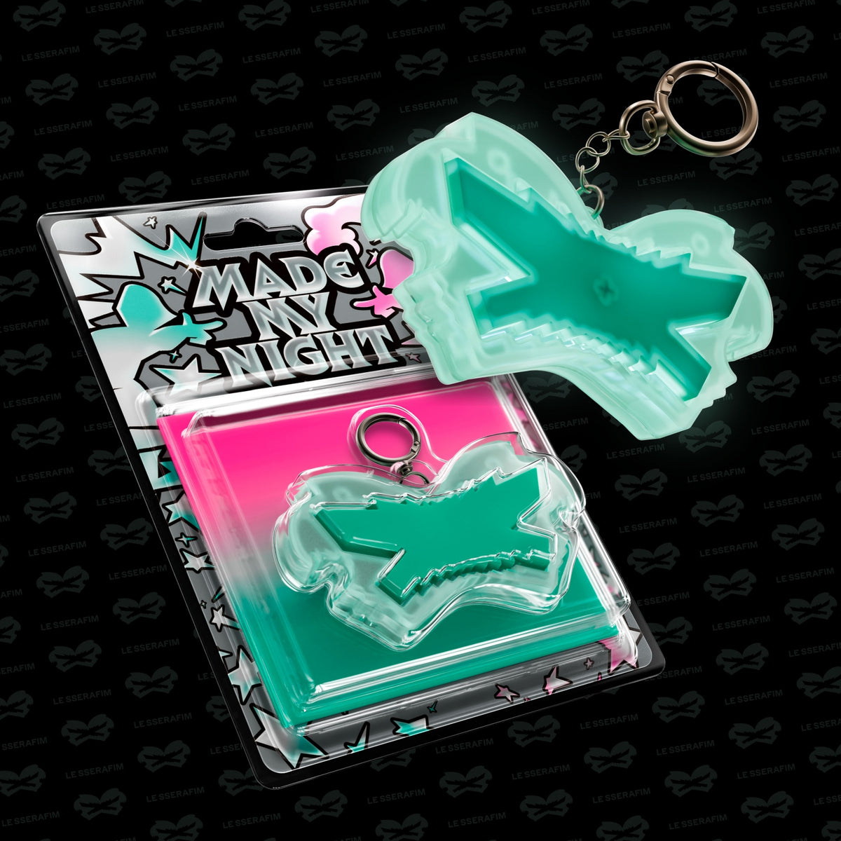 LE SSERAFIM LE SSERAFIM - Made My Night - Glow Clicker Keychain (Mint Ver.)