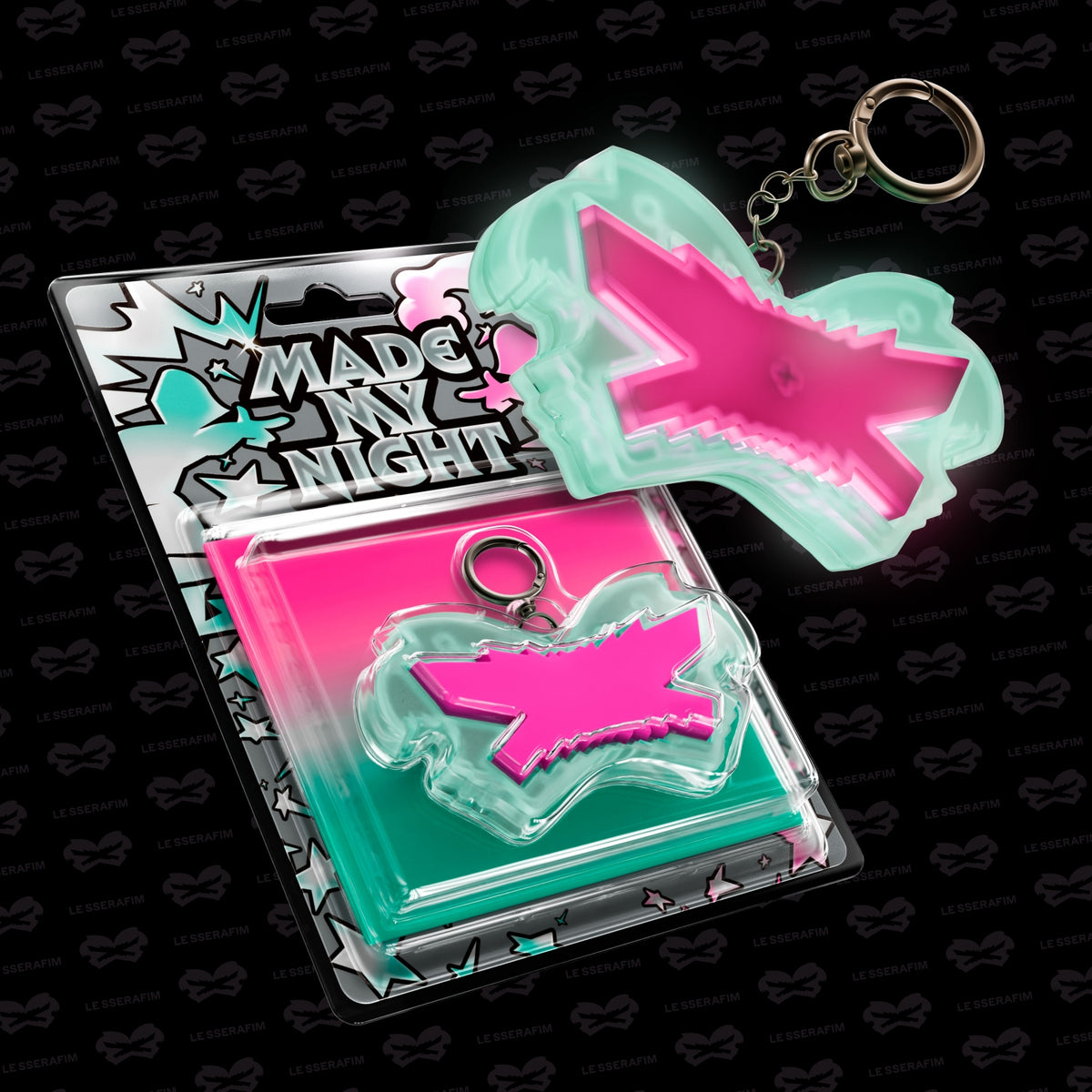 LE SSERAFIM LE SSERAFIM - Made My Night - Glow Clicker Keychain (Pink Ver.)