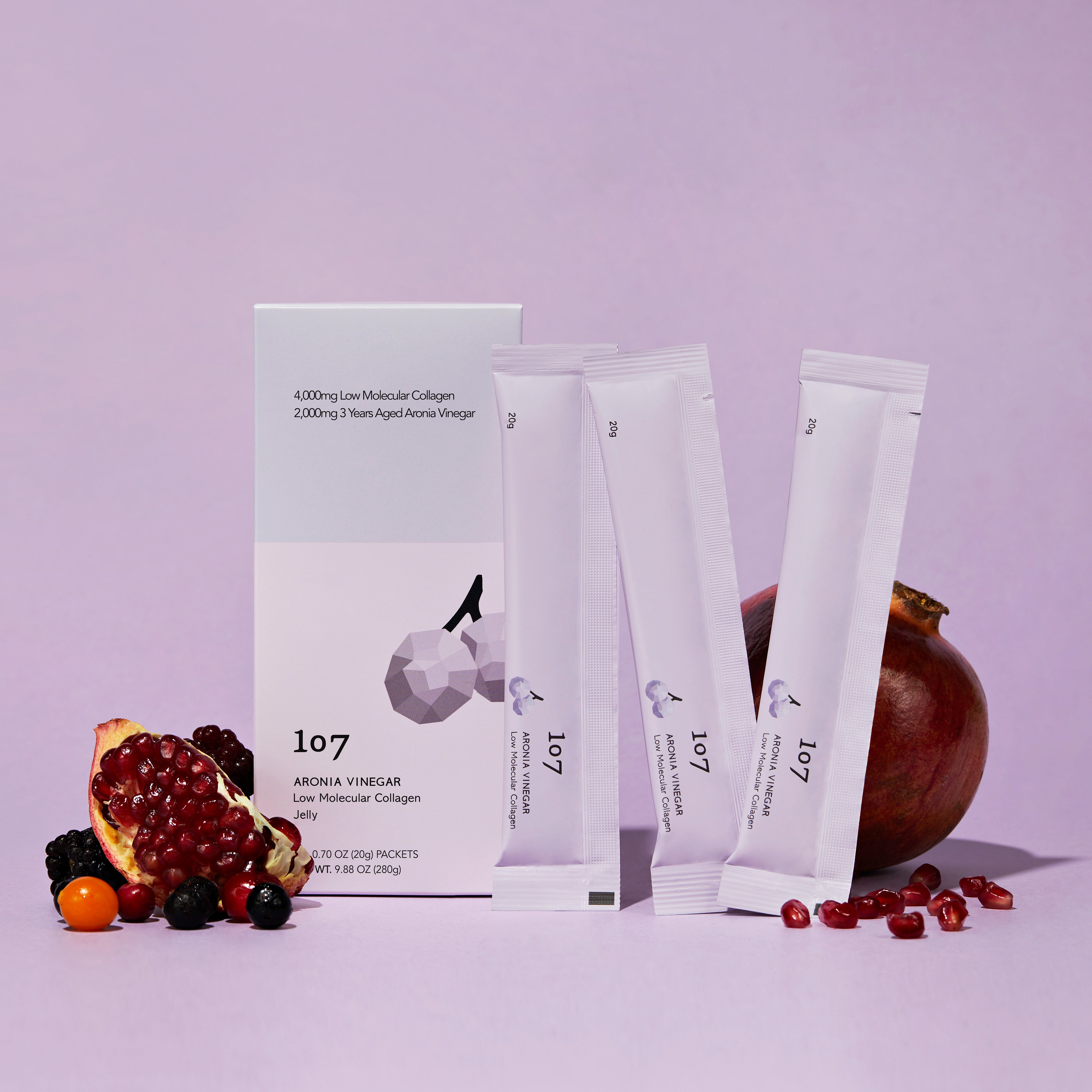 107 Aronia Vinegar Low Molecular Collagen 20g x 14 Packets