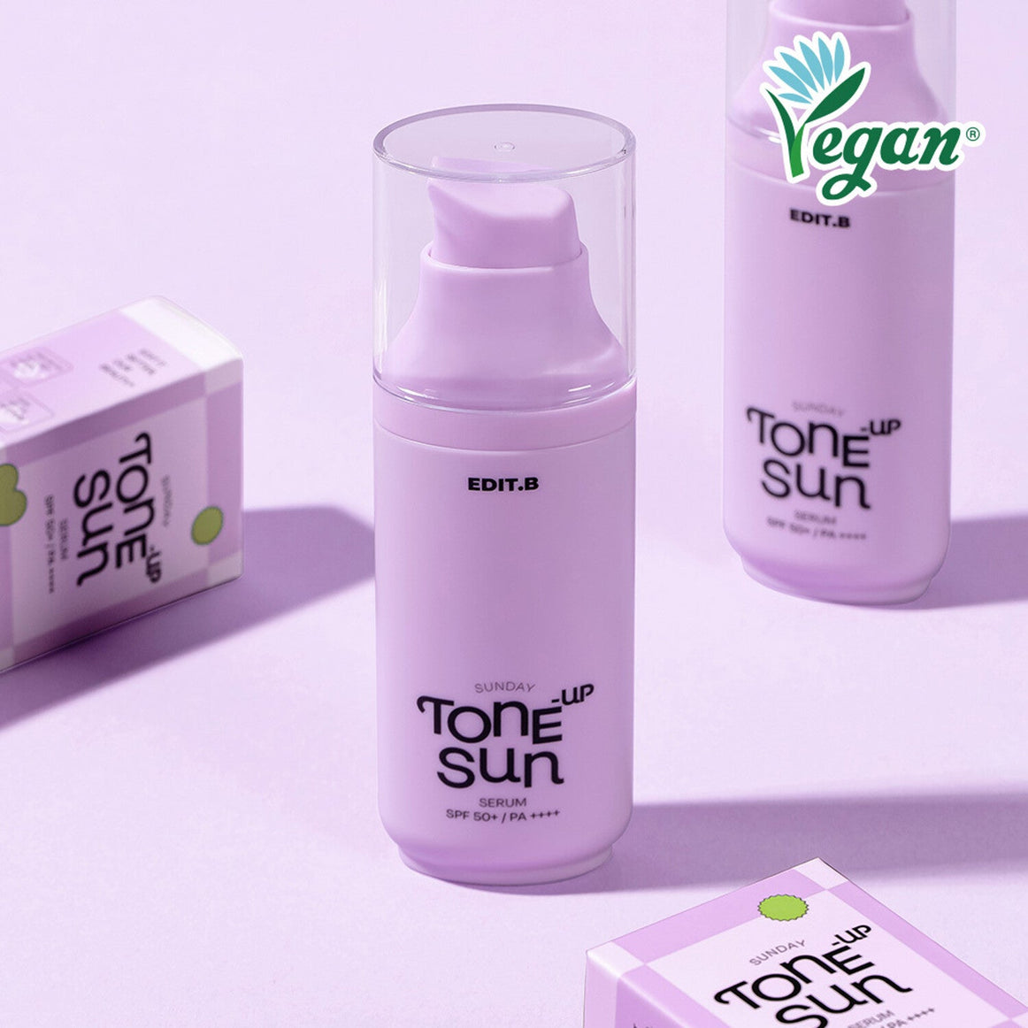 EDIT.B Sunday Tone-Up Sun Serum 55ml SPF50+ PA ++++ en stock sur Ma Petite Corée