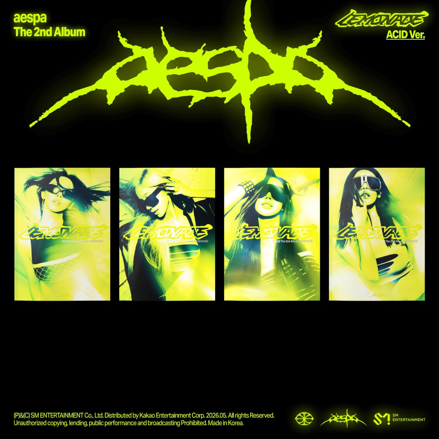 aespa - 2nd Full Album [LEMONADE] (ACID Ver.) (Set of 4) - Album Kpop Ma Petite Corée