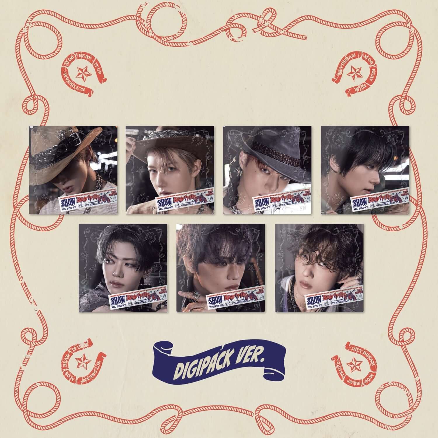 NCT DREAM - [Beat It Up] (Digipack Ver.) (Random 1 of 7) - album Kpop, visuel digipack avec photos, style rouge et blanc