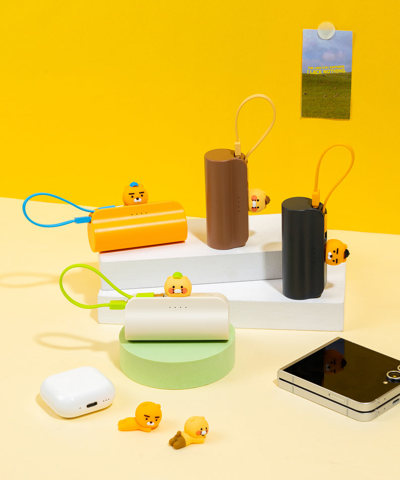 KAKAO FRIENDS - Casquette Batterie Externe Chunsik Marron - Detail 3