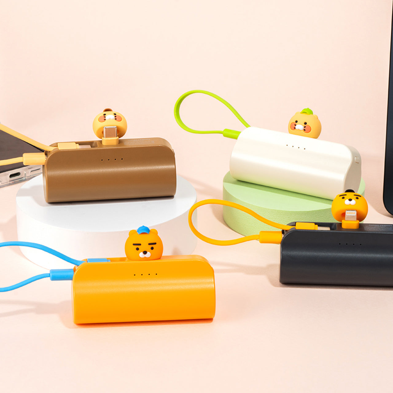 KAKAO FRIENDS - Casquette Batterie Externe Chunsik Marron
