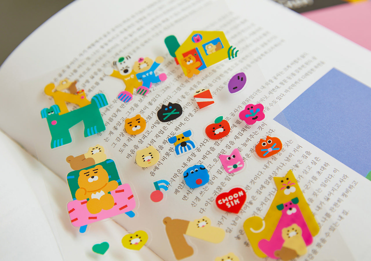 KAKAO FRIENDS - XFriends TransparentAutocollant Ryan&Chunsik - Detail 6