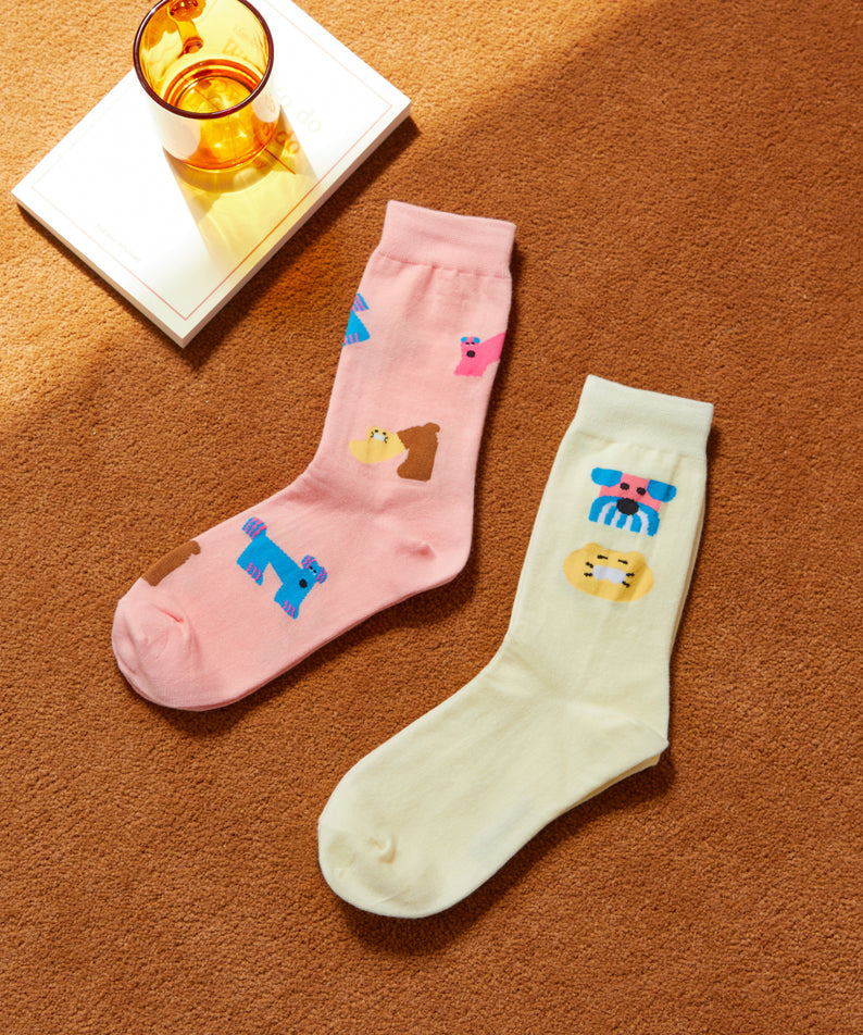 KAKAO FRIENDS - XFriends Chaussettes(Rose) Chunsik