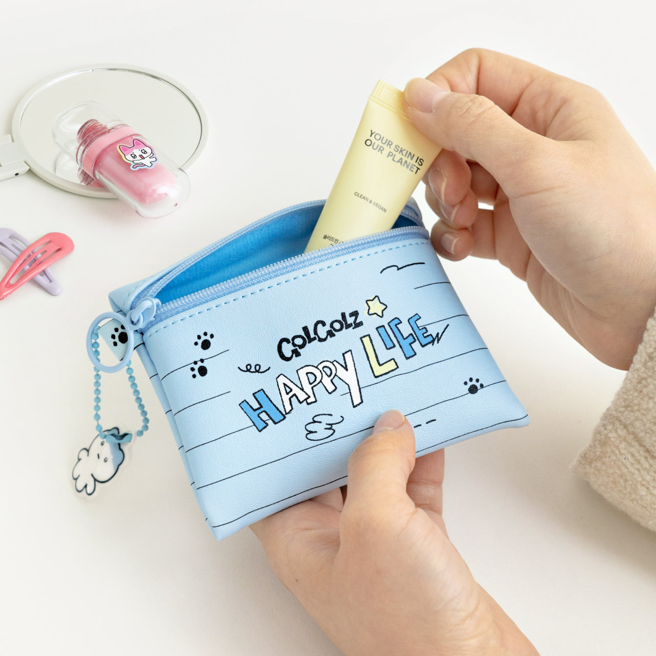 KAKAO FRIENDS - Mini Pochette & Porte-cles Set