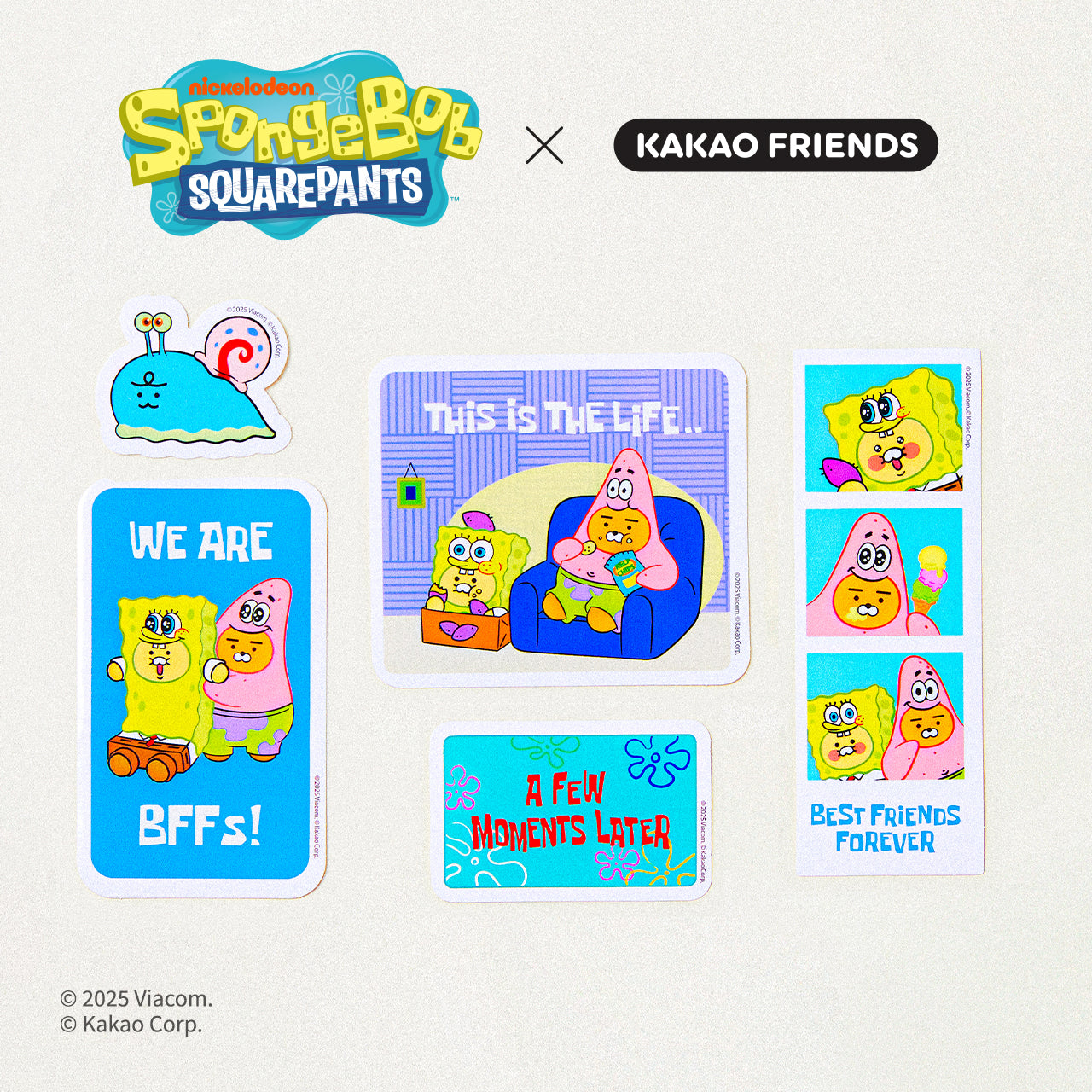 KAKAO FRIENDS - SpongeBobXFriends Autocollant Friends
