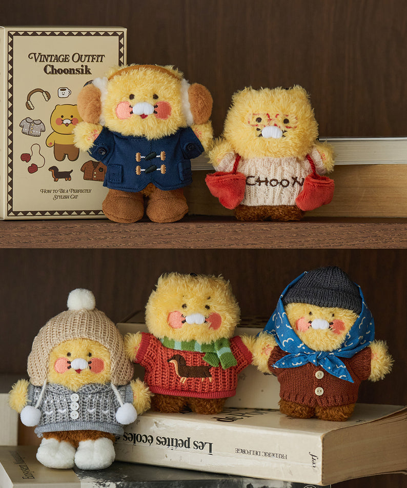 KAKAO FRIENDS - [Set Complet] Porte-cles Peluche 5 Chunsik