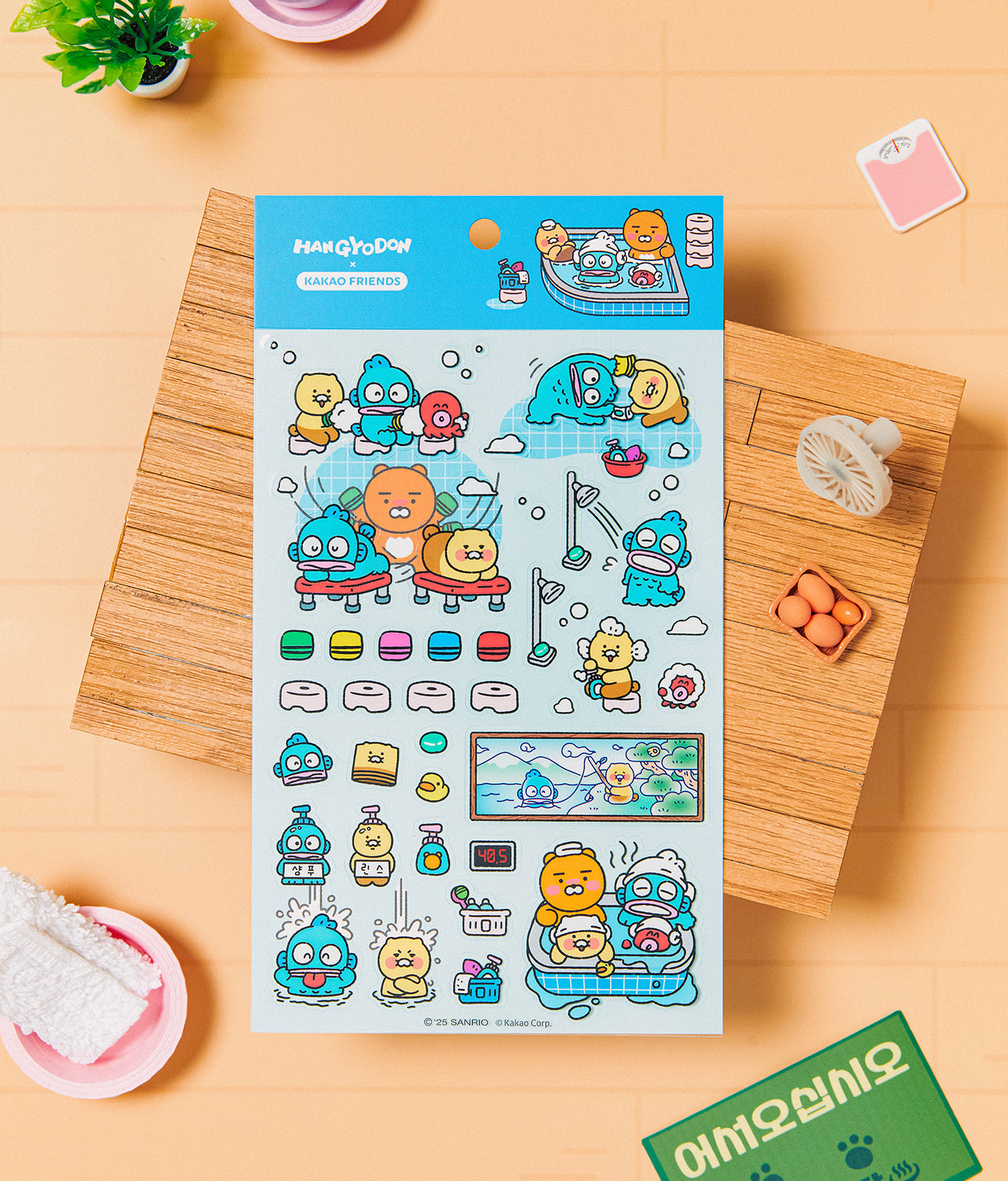 KAKAO FRIENDS - X Friends Transparent Autocollant Bleu Ryan&Chunsik - Detail 4