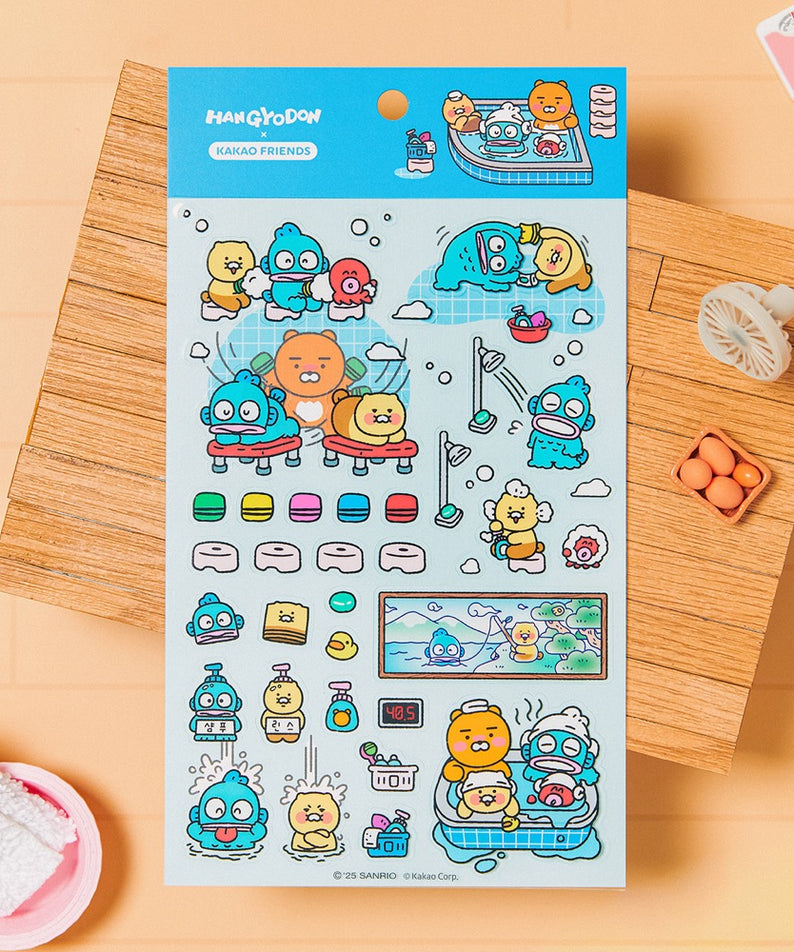 KAKAO FRIENDS - X Friends Transparent Autocollant Bleu Ryan&Chunsik