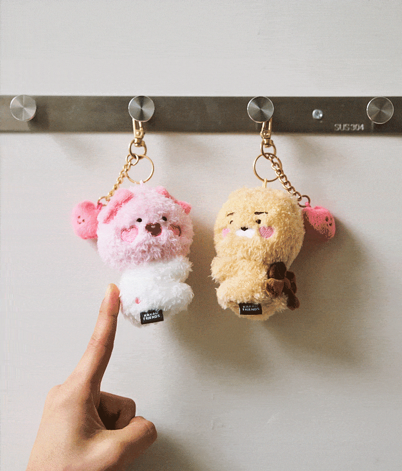 Set Peluche Porte-cles Petit Ryan - Kakao Friends