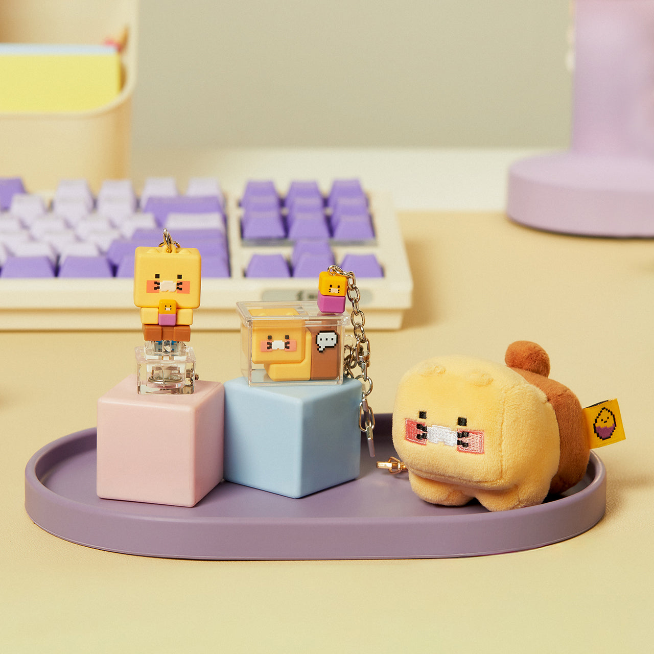 KAKAO FRIENDS - LED Casquette Figurine Porte-cles Chunsik
