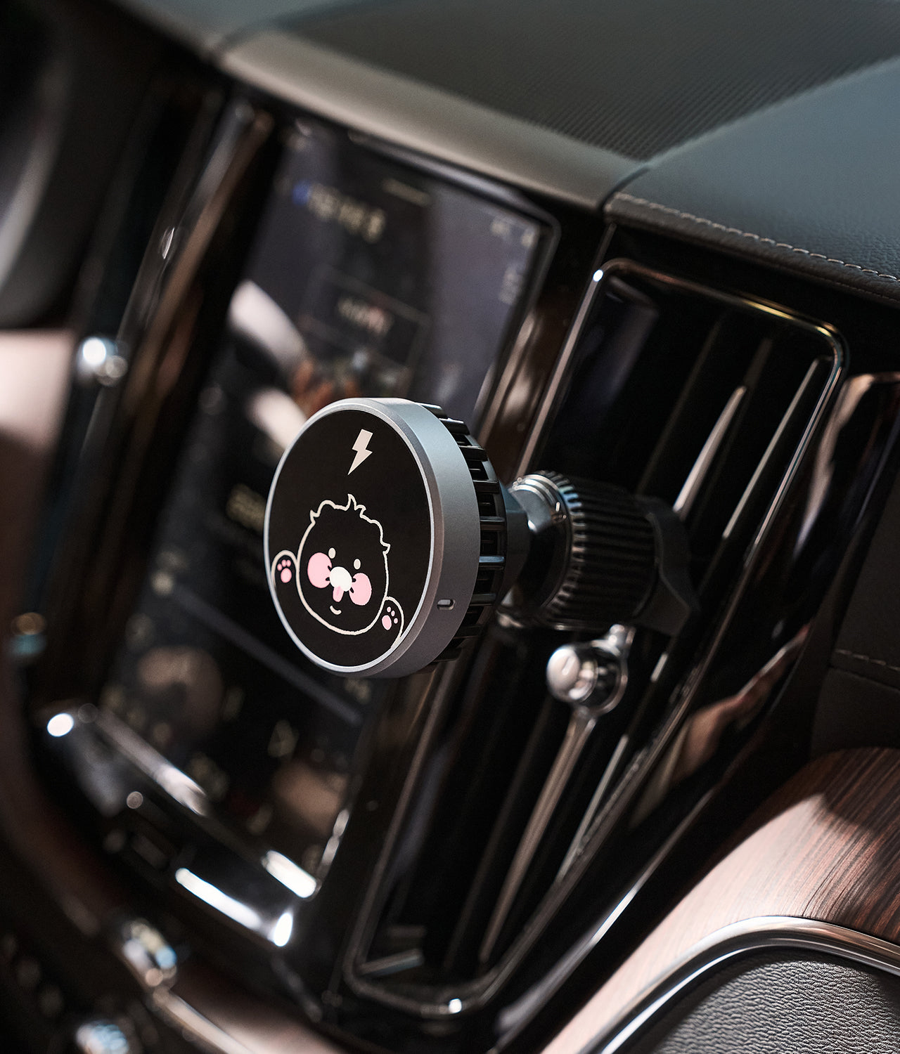 KAKAO FRIENDS - Noir Qi2 Voiture Chargeur Chunsik - Detail 3