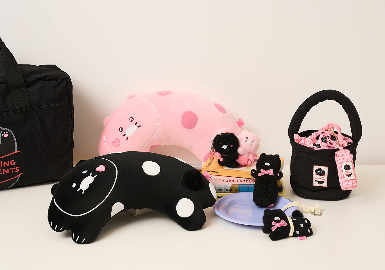 KAKAO FRIENDS - Noir Aimant Porte-cles Peluche Set Chunsik - Detail 12