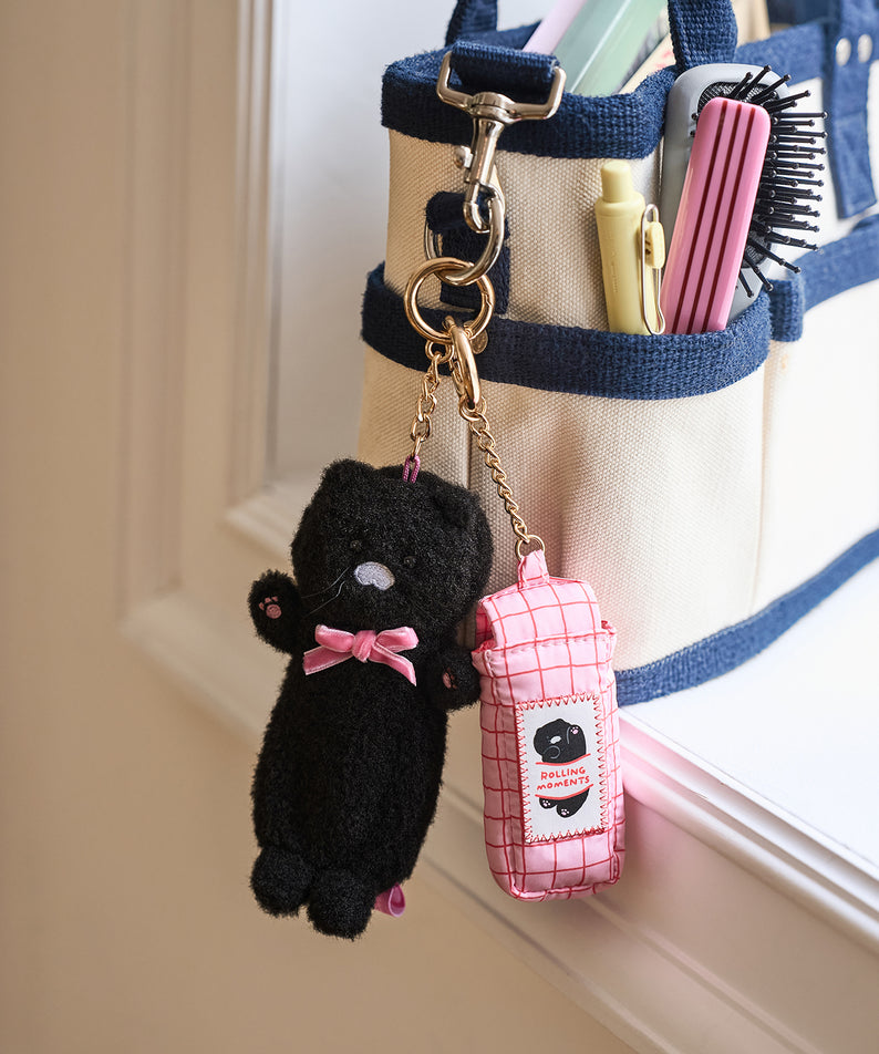 KAKAO FRIENDS - Noir Peluche Baume Levres Porte-cles Chunsik - Detail 5