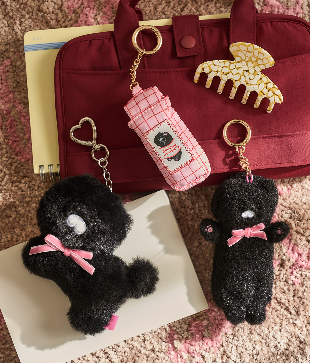 KAKAO FRIENDS - Noir Peluche Baume Levres Porte-cles Chunsik - Detail 6