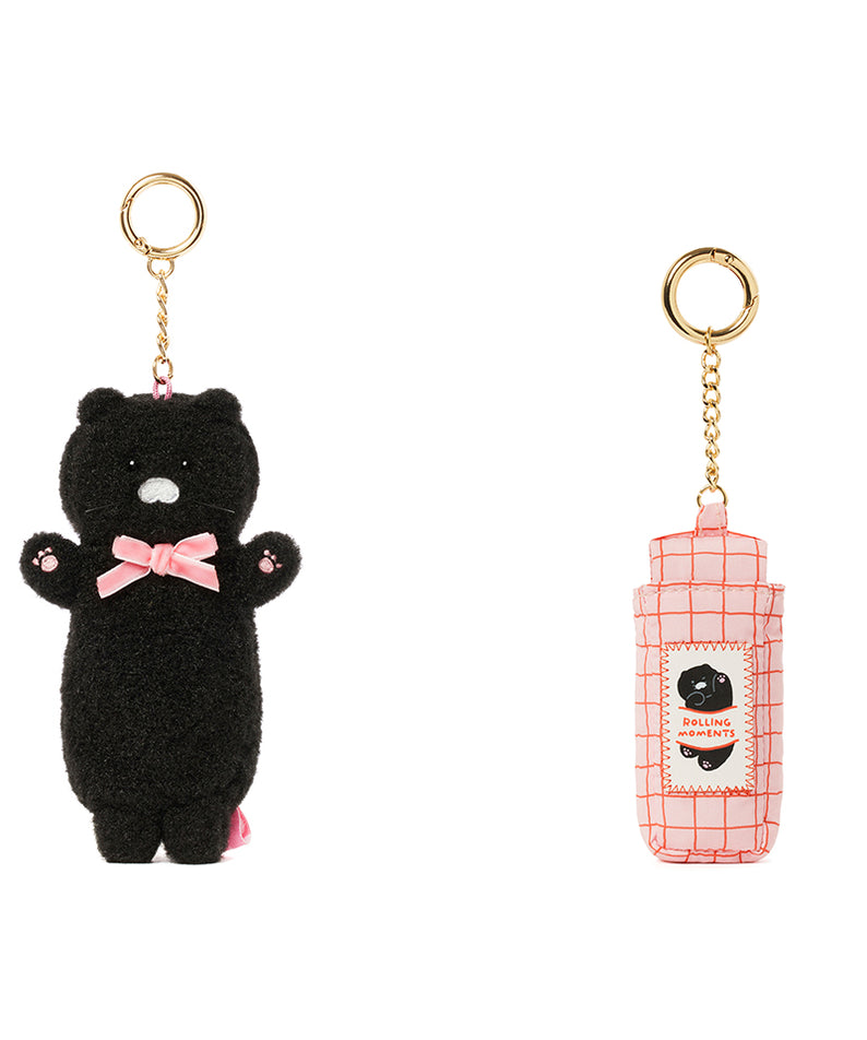 KAKAO FRIENDS - Noir Peluche Baume Levres Porte-cles Chunsik - Detail 11