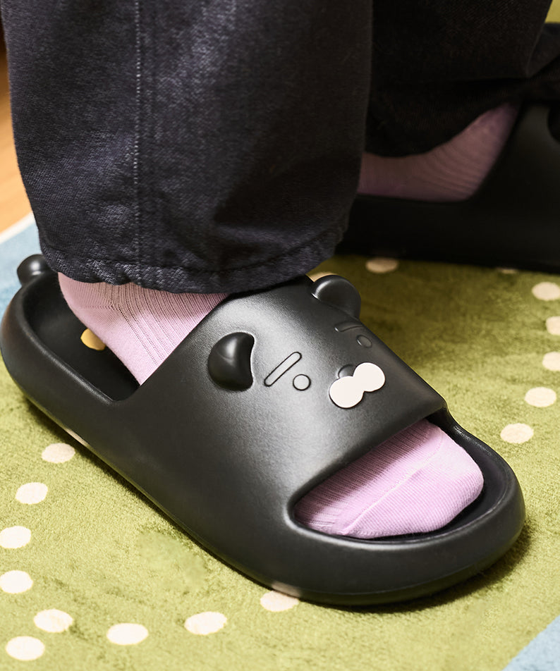 KAKAO FRIENDS - Noir Pantoufles Homme Ryan