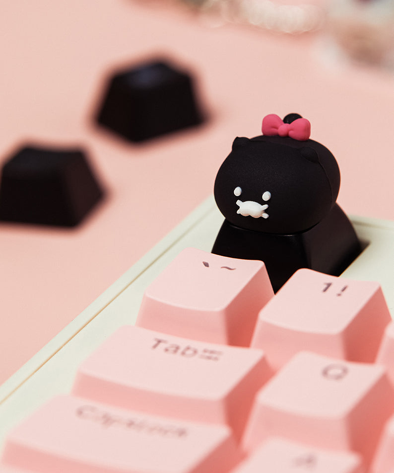 KAKAO FRIENDS - Noir LEDCasquette Figurine Porte-cles Chunsik