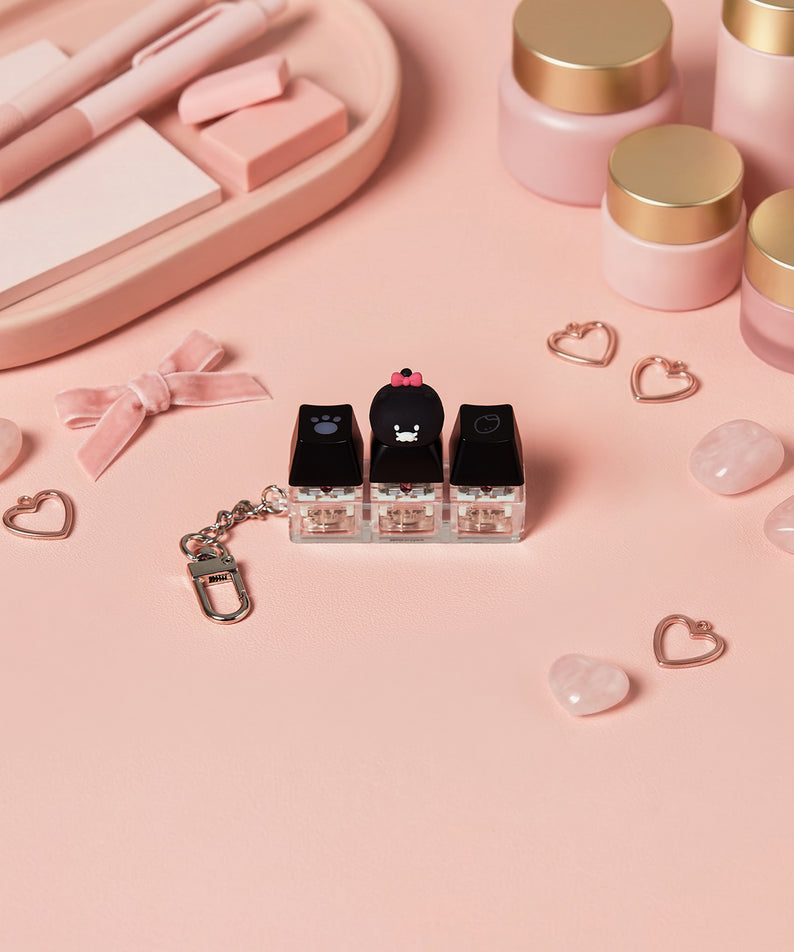 KAKAO FRIENDS - Noir LEDCasquette Figurine Porte-cles Chunsik - Detail 3
