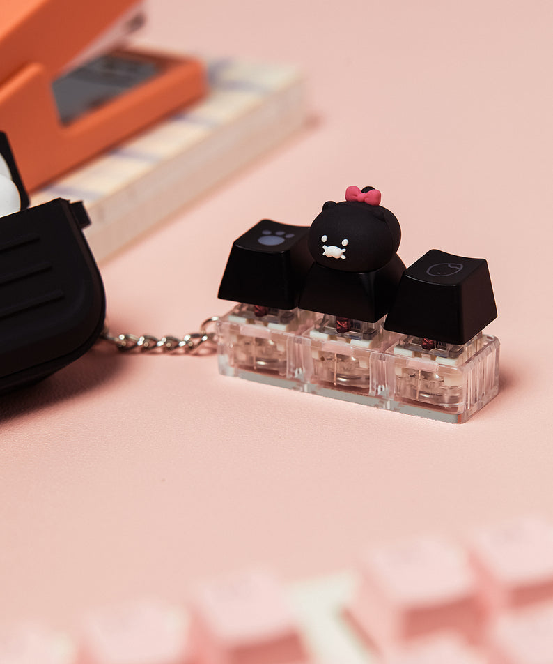 KAKAO FRIENDS - Noir LEDCasquette Figurine Porte-cles Chunsik - Detail 5