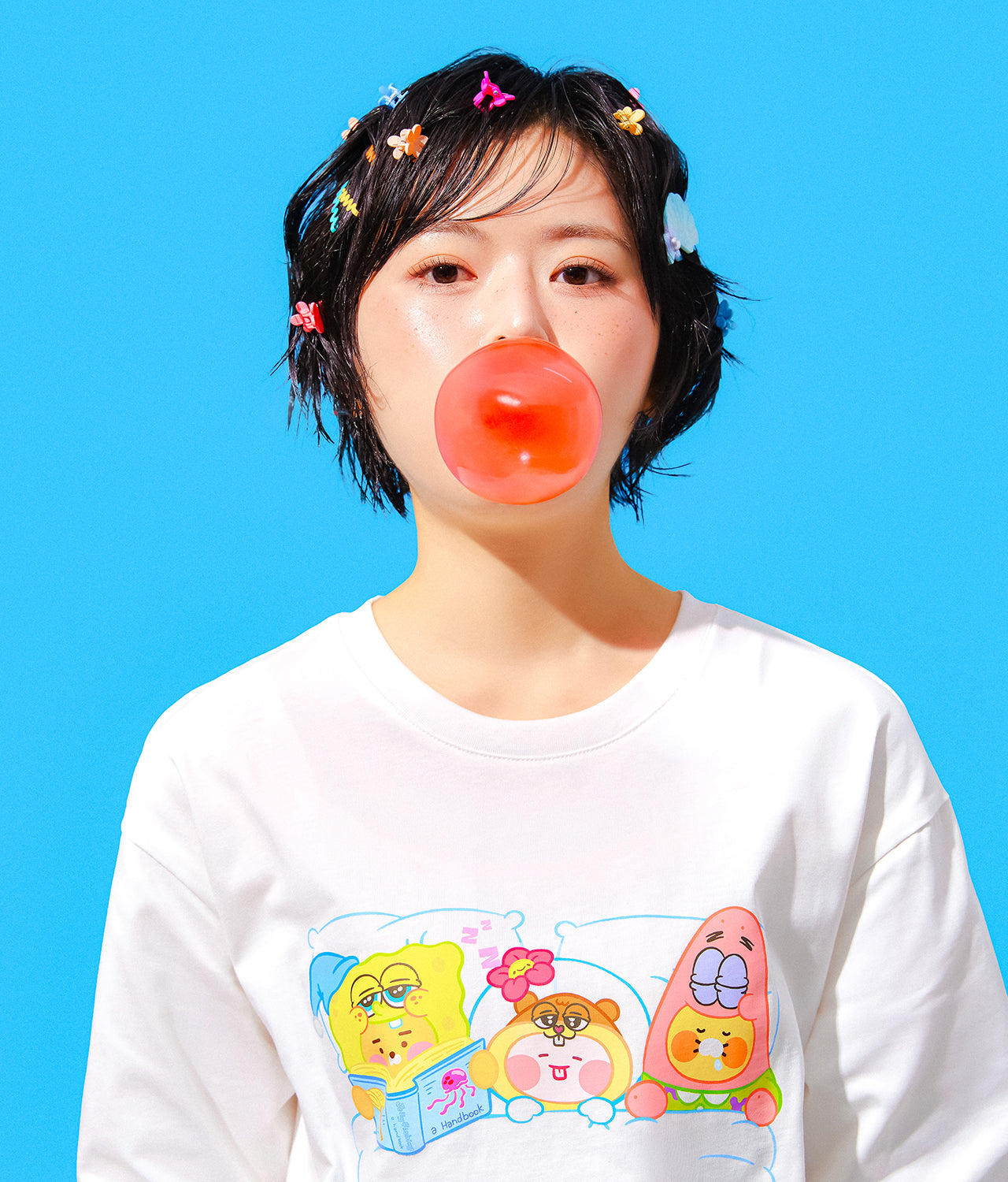 KAKAO FRIENDS - SpongeBobXFriends Femme T-shirt Friends - Detail 4