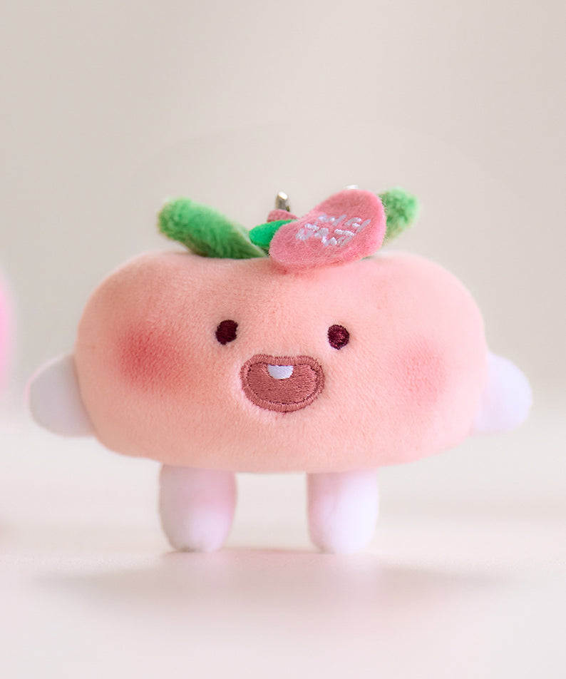 KAKAO FRIENDS - Peach Peach Porte-cles Peluche Plat Little Apeach