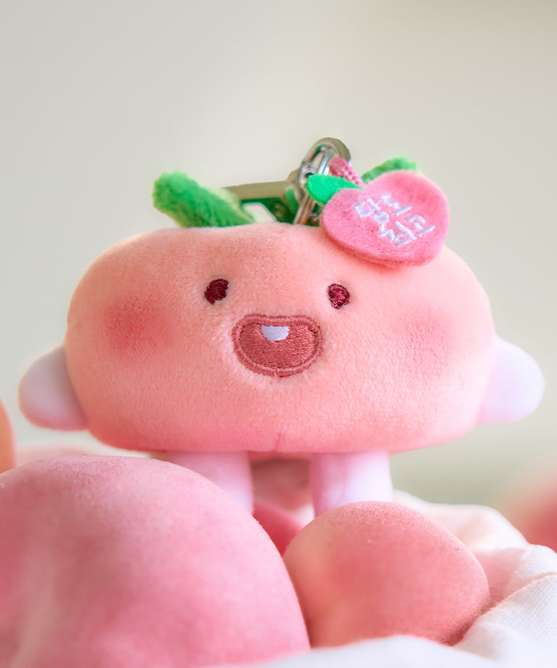 KAKAO FRIENDS - Peach Peach Porte-cles Peluche Plat Little Apeach