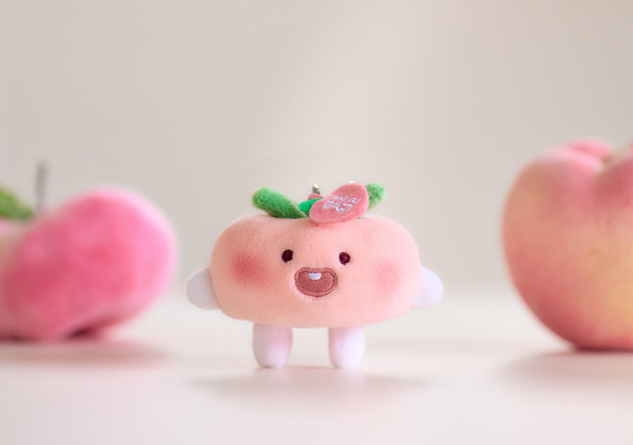 KAKAO FRIENDS - Peach Peach Porte-cles Peluche Plat Little Apeach - Detail 3