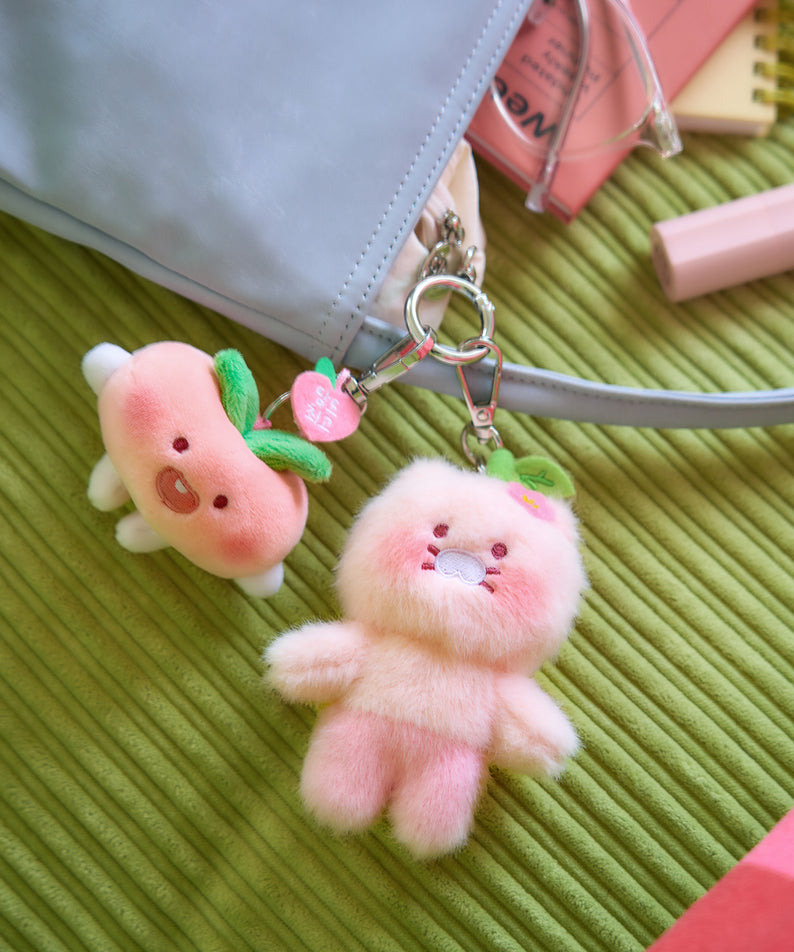 KAKAO FRIENDS - Peach Peach Porte-cles Peluche Plat Little Apeach - Detail 4
