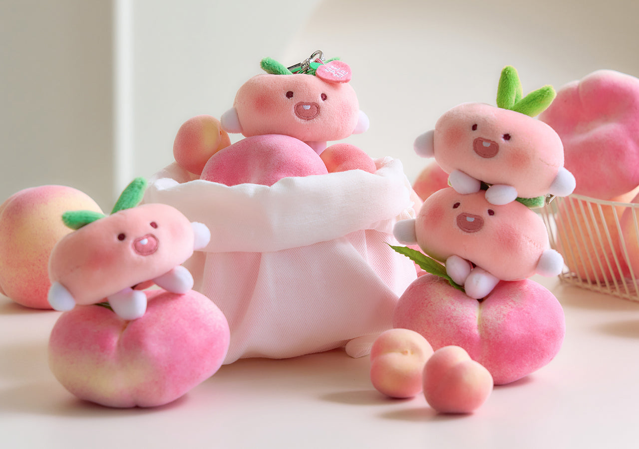 KAKAO FRIENDS - Peach Peach Porte-cles Peluche Plat Little Apeach - Detail 7