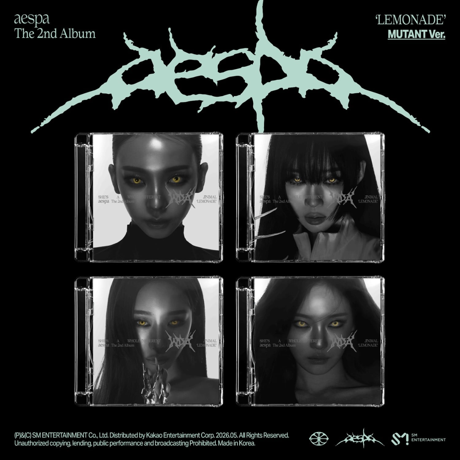 aespa - 2nd Full Album [LEMONADE] (MUTANT Ver.) (Set of 4) - Album Kpop Ma Petite Corée