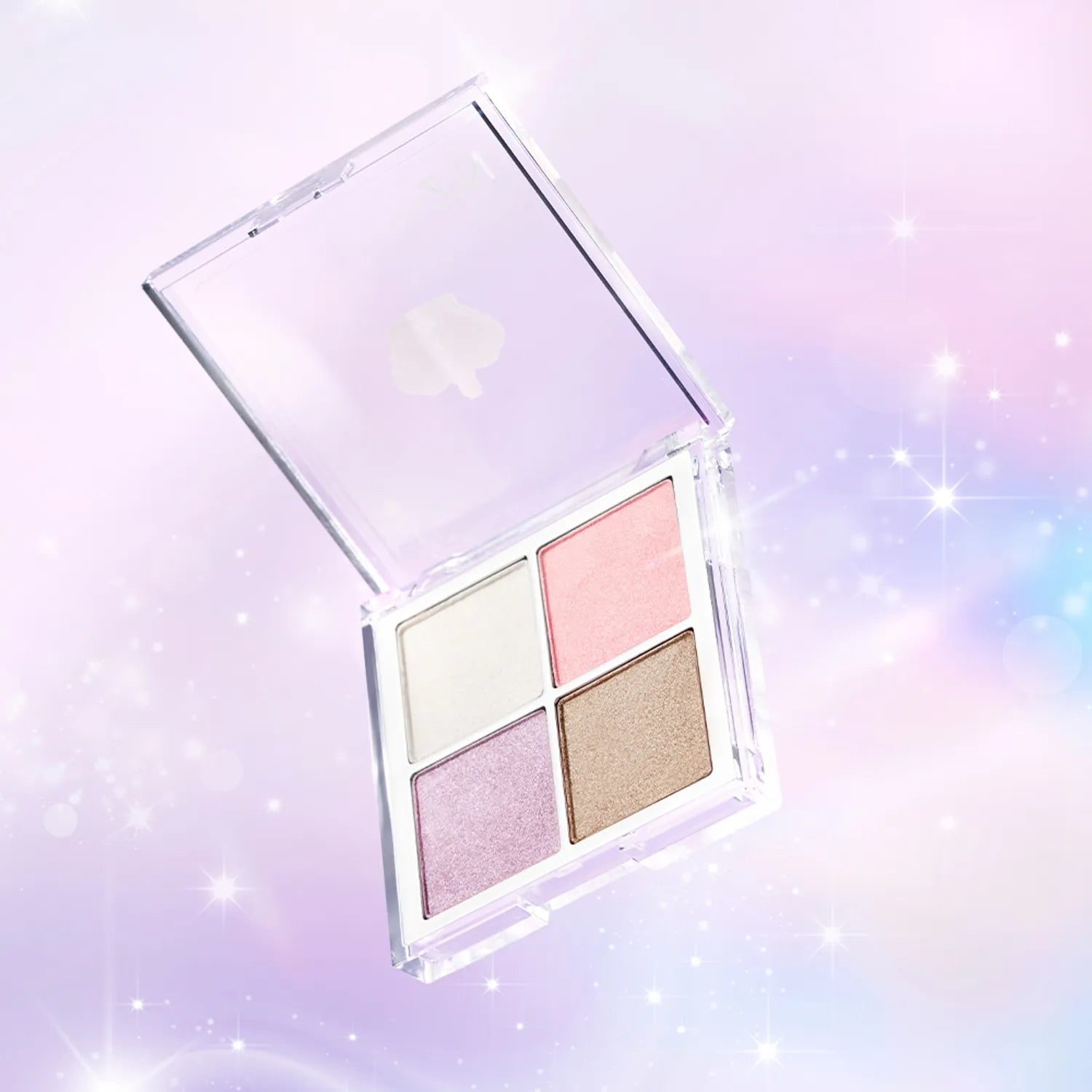 2AN  Jelly Glow Highlighter Palette 10.8g : palette de highlighter jelly, gros plan, fond pastel pailleté, marque 2AN