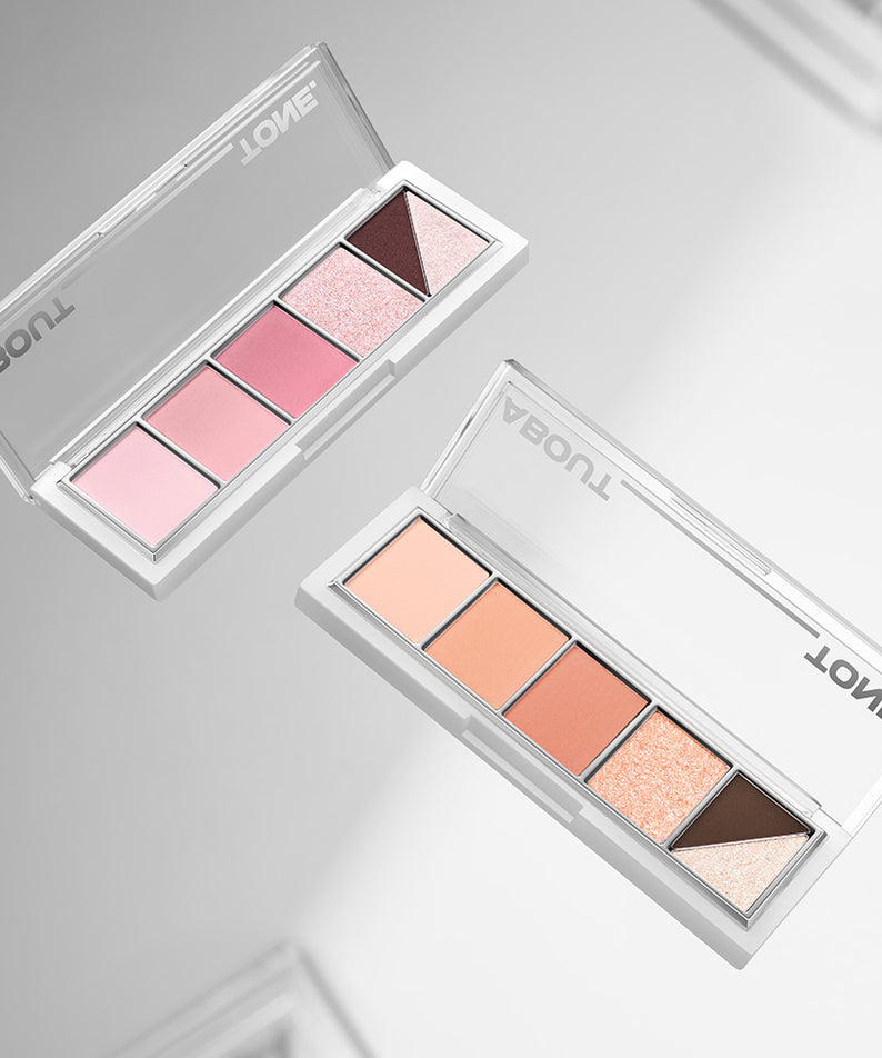ABOUT TONE Return To Basic Shadow Palette de la marque ABOUT TONE, palette maquillage ombres à paupières sur fond clair.