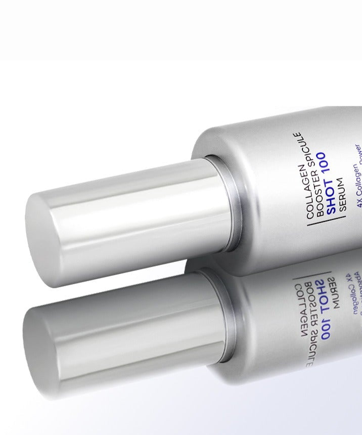 Flacon de 3W CLINIC Collagen Booster Speackle Shot 100 Serum 50ml sur fond blanc.