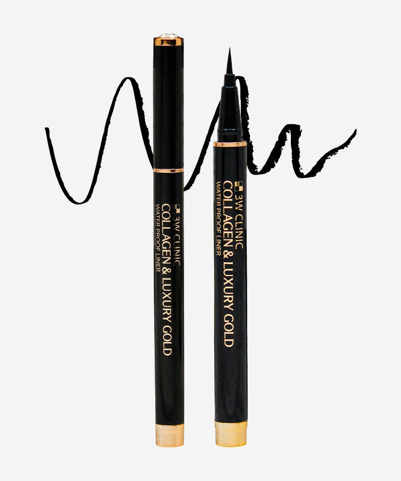 Eyeliner 3W CLINIC Collagen & Luxury Gold Waterproof Liner 0.8g, beauté, soin des yeux, maquillage professionnel, haute qualité.