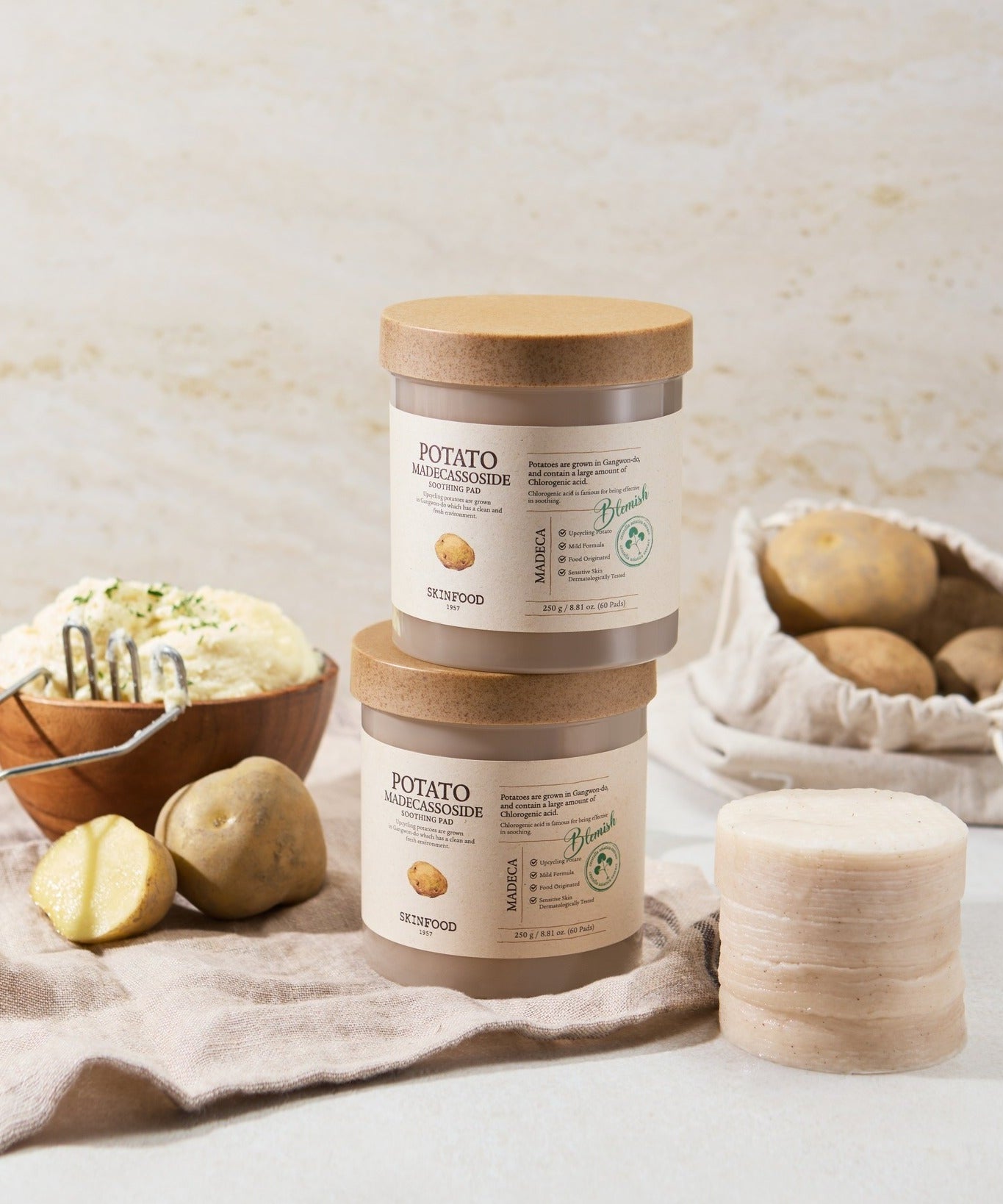 SKINFOOD Potato Madecassoside Soothing Pad