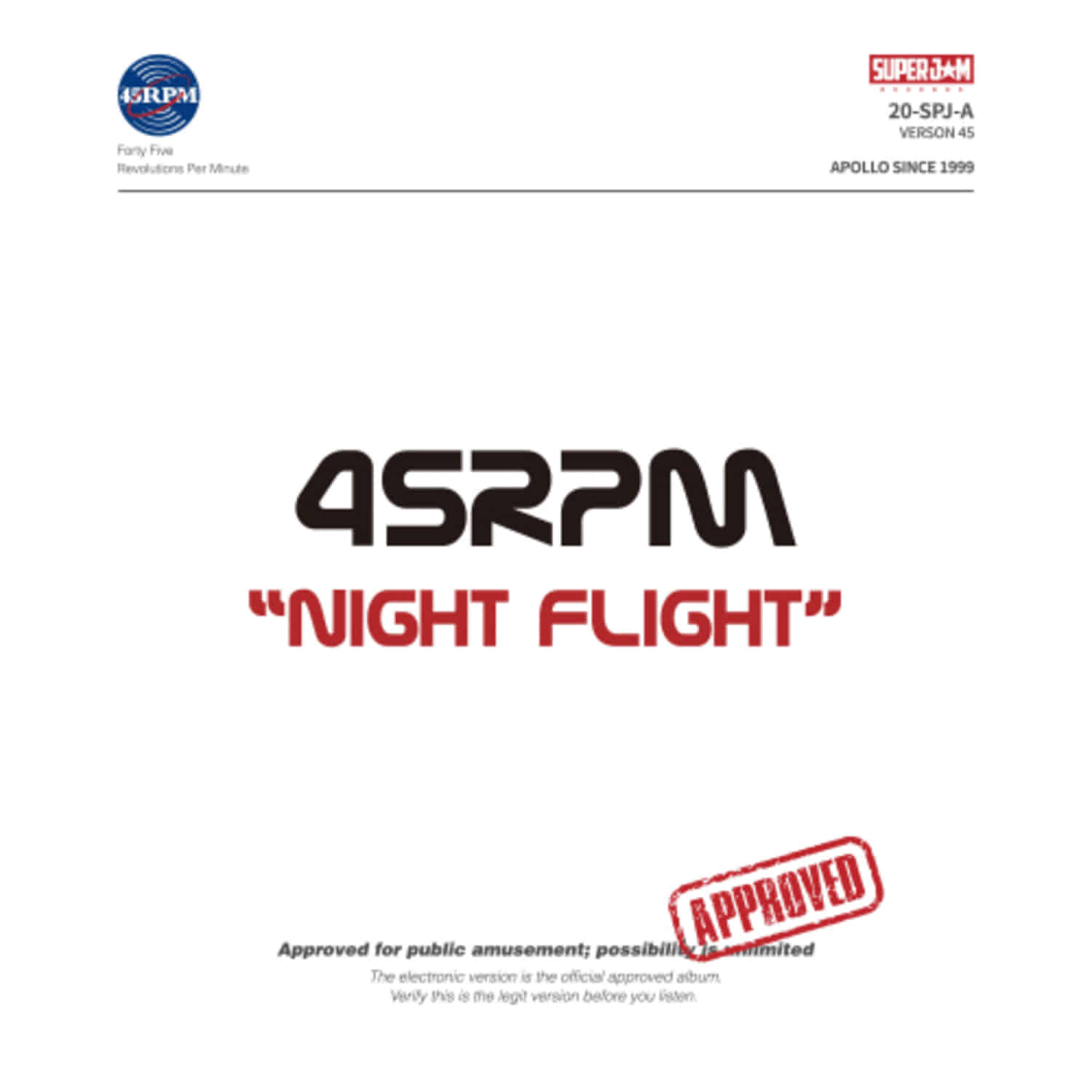 45RPM - [Night Flight] - Album Kpop 45RPM, pochette noire et bleue «Night Flight» pour musique K-pop nocturne