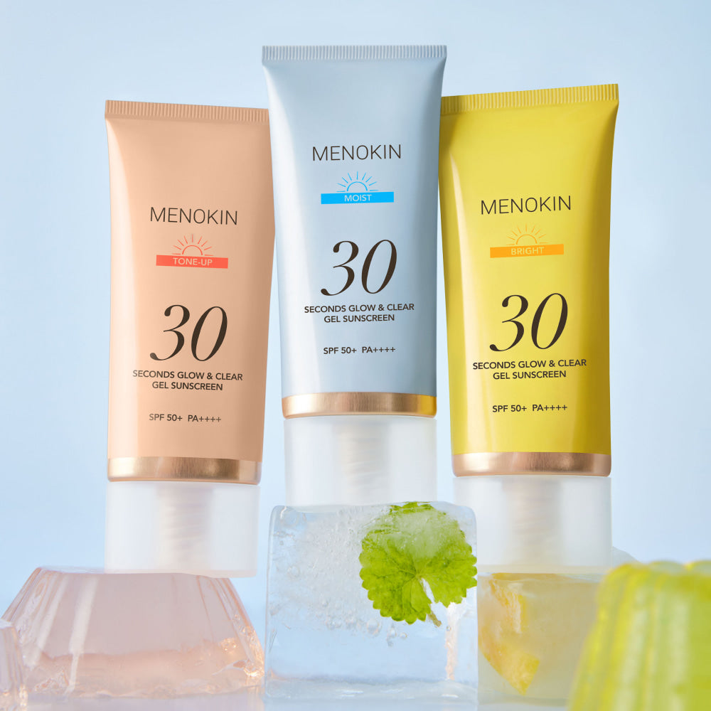 MENOKIN 30 Secondes Gel Crème Solaire Glow & Clear Moist SPF50+ 50 ml